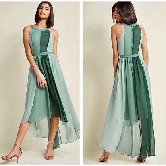 Modcloth Dresses & Skirts - Modcloth Peachy Queen Hi Low Colorblock Maxi Dress